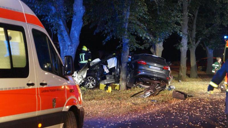 Horrorunfall in Brandenburg: Betrunkener Raser (20) kracht gegen Bäume - 16-jährige Beifahrerin tot Tödlicher Unfall bei Roskow