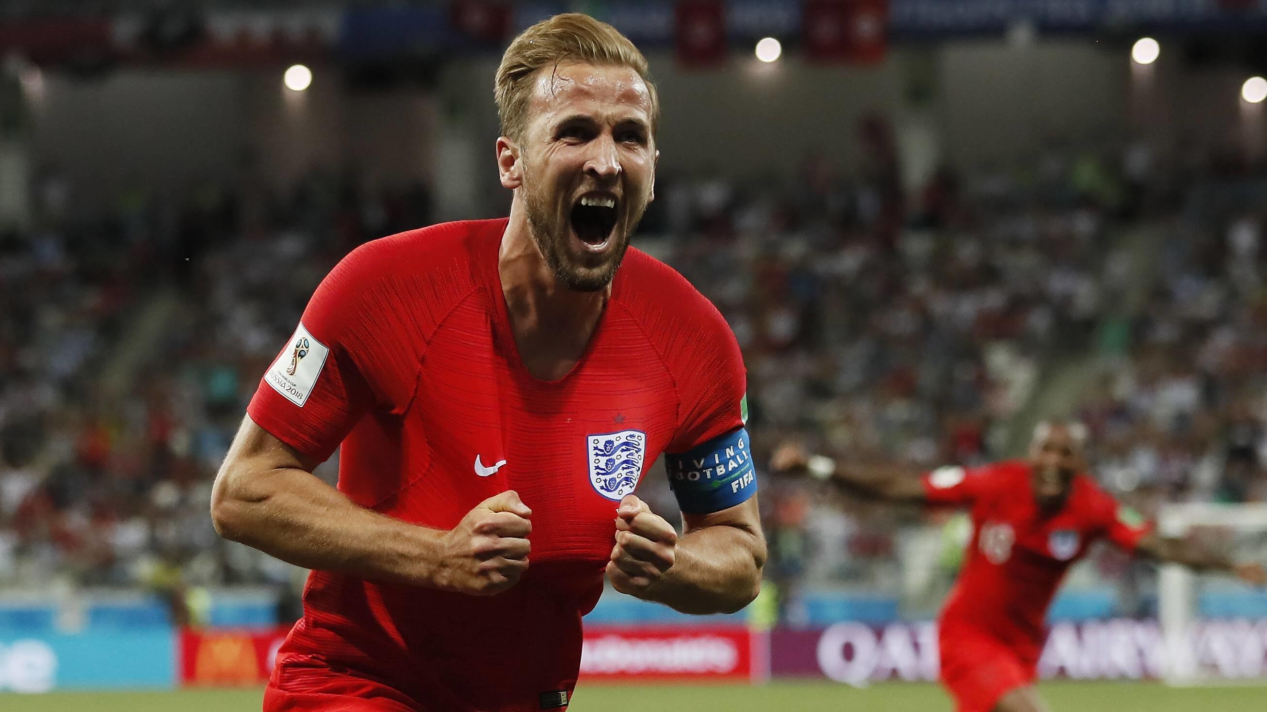 WM 2018: So tickt Englands WM-Hoffnung Harry Kane WM 2018, Tunesien - England Harry Kane of England celebrates scoring his winning goal during the FIFA World Cup WM Weltmeisterschaft Fussball 2018 Group G match at the Volgograd Arena, Volgograd. Picture date 18th June 2018. Picture credit should rea