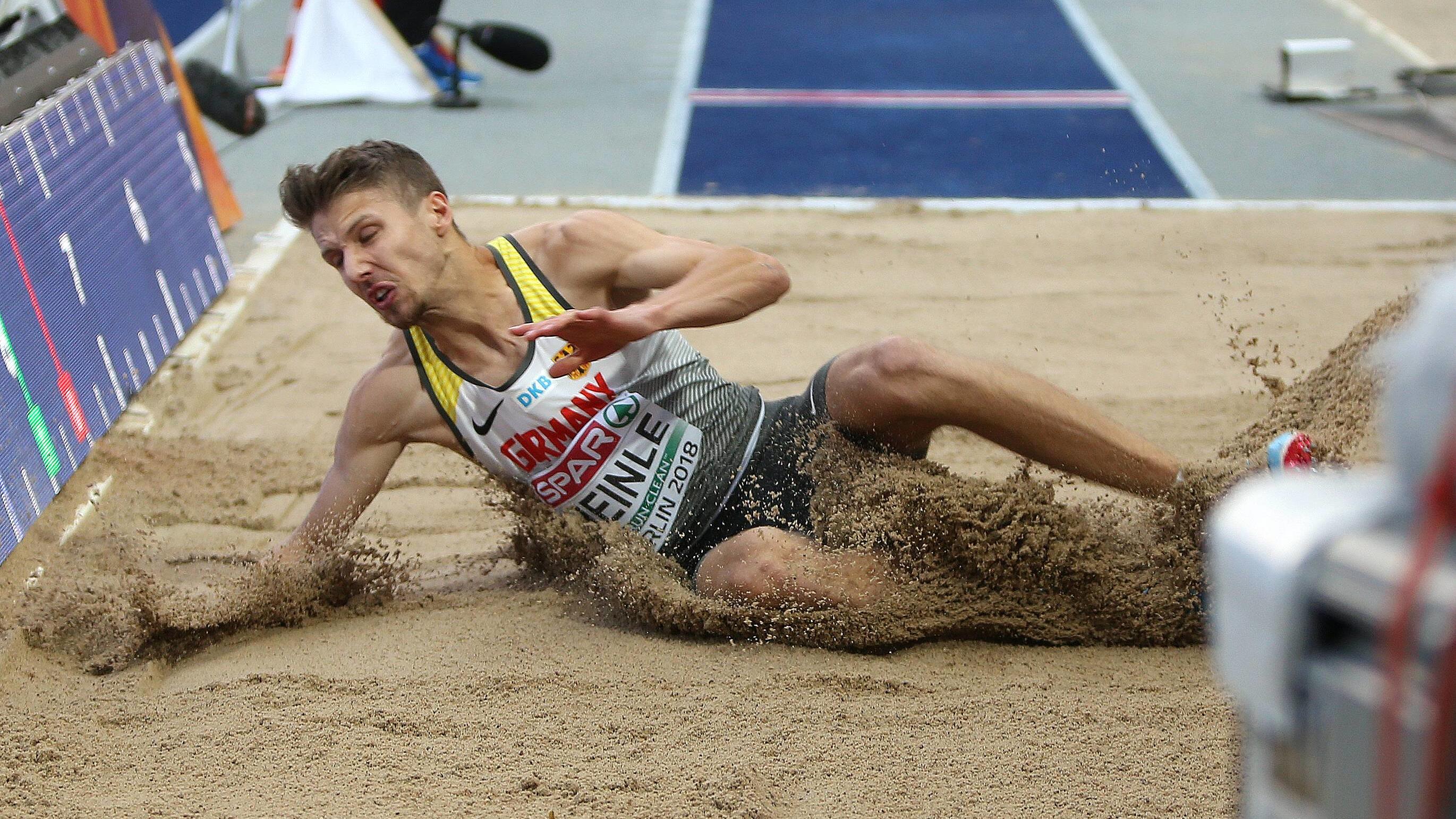 Leichtathletik-EM: Chaos um Weitspringer Fabian Heinle Berlin, 08.08.2018, Europameisterschaft 2018, Weitsprung, Männer, Finale Bild: Fabian Heinle (GER) Weitsprung Männer Finale EM Berlin 2018 *** Berlin 08 08 2018 European Championship 2018 Long Jump Men Final Image Fabian Heinle GER Long Jump Men Fina