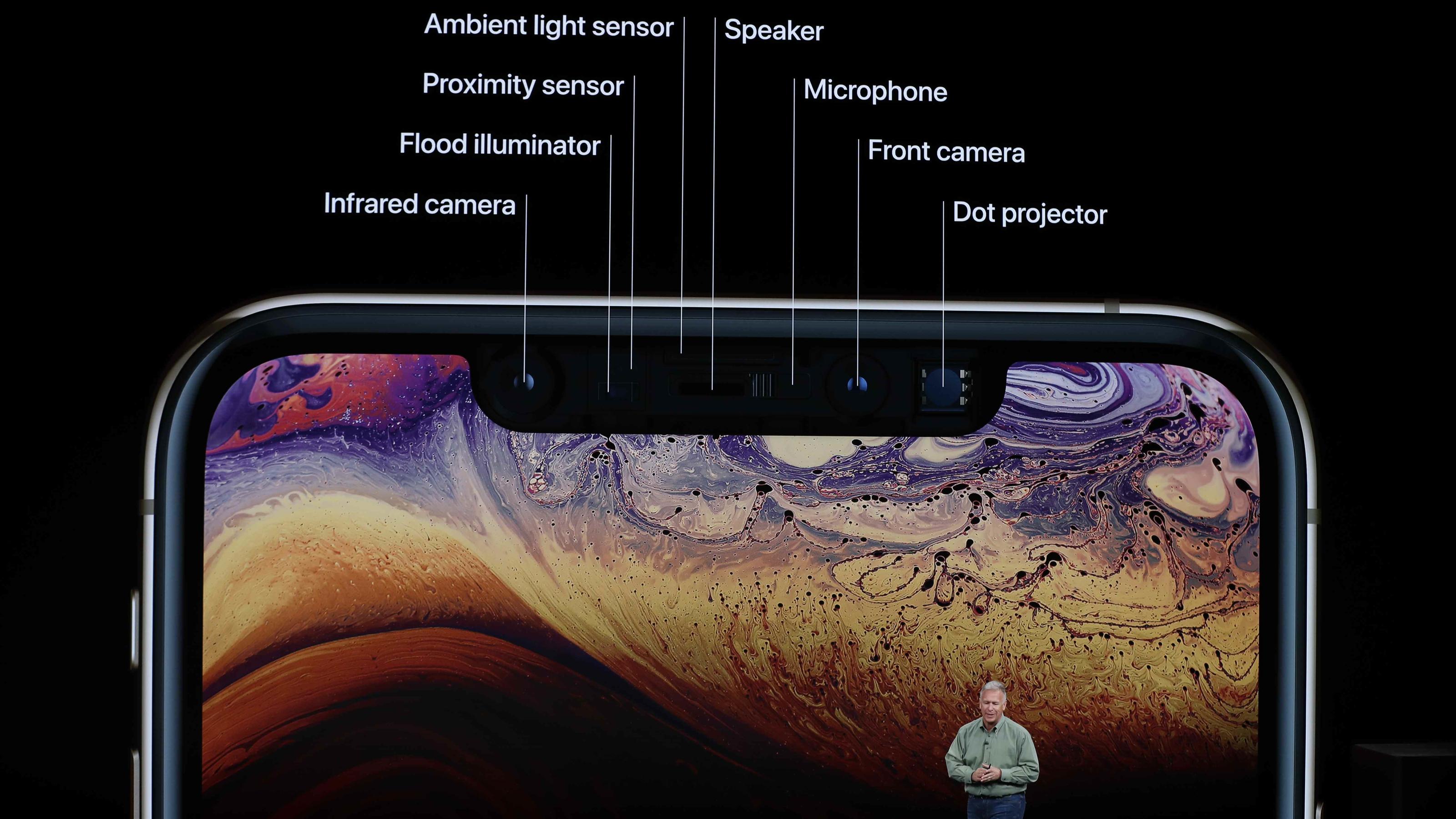Bye, Home-Button! Apple stellt neue iPhones Xs und Xr vor Apple-Marketing-Vizepräsident Phil Schiller präsentiert die neuesten iPhones