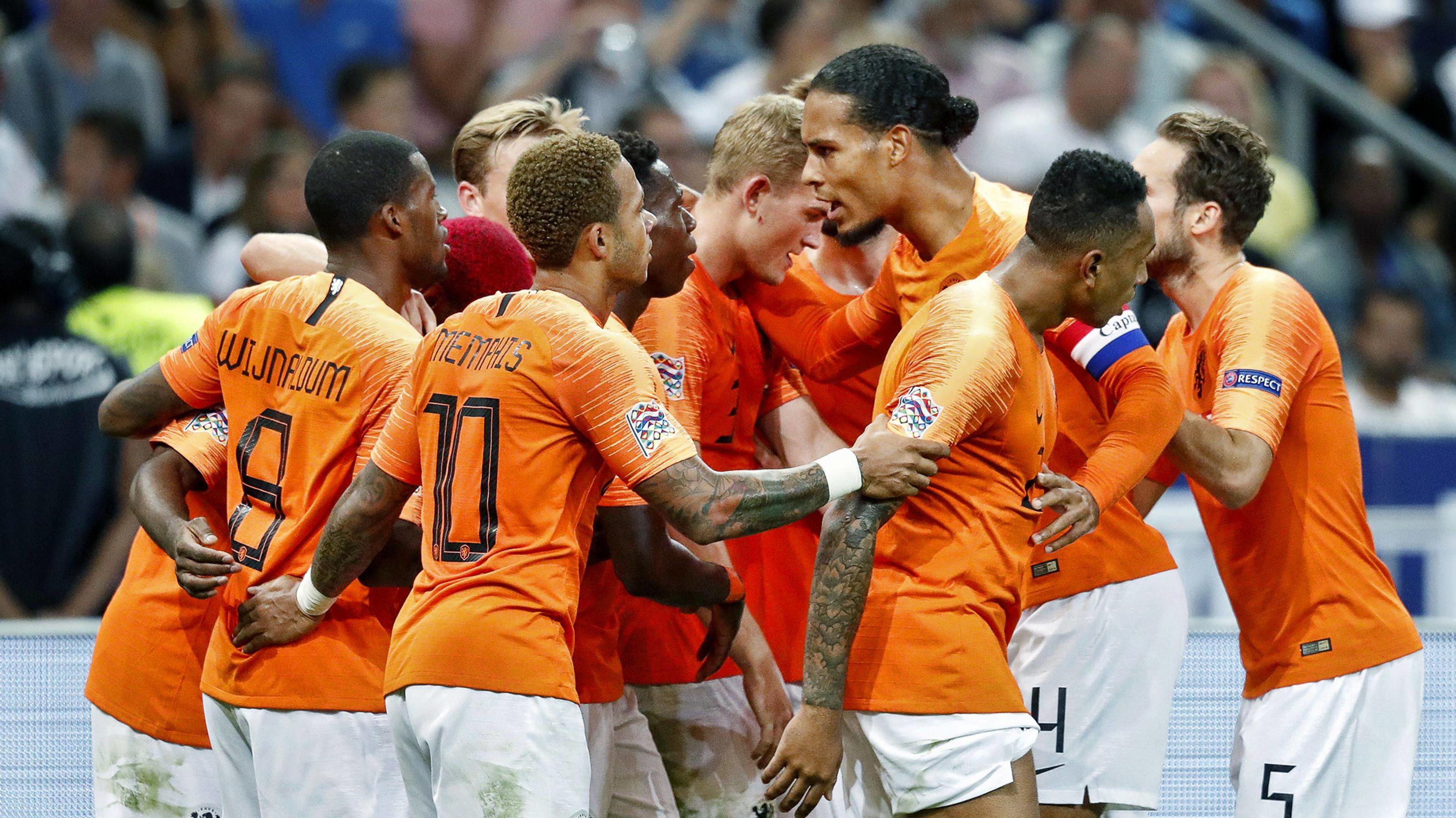 Klassiker in der Nations League: Das kommt auf das deutsche Team gegen Holland zu SAINT DENIS, 09-09-2018, Stadium Stade France , football, season 2018 / 2019, Nations Cup. Netherlands celebrating the 1-1 during the game France - Netherlands (2-1). France - Netherlands PUBLICATIONxNOTxINxNED x2457694x
