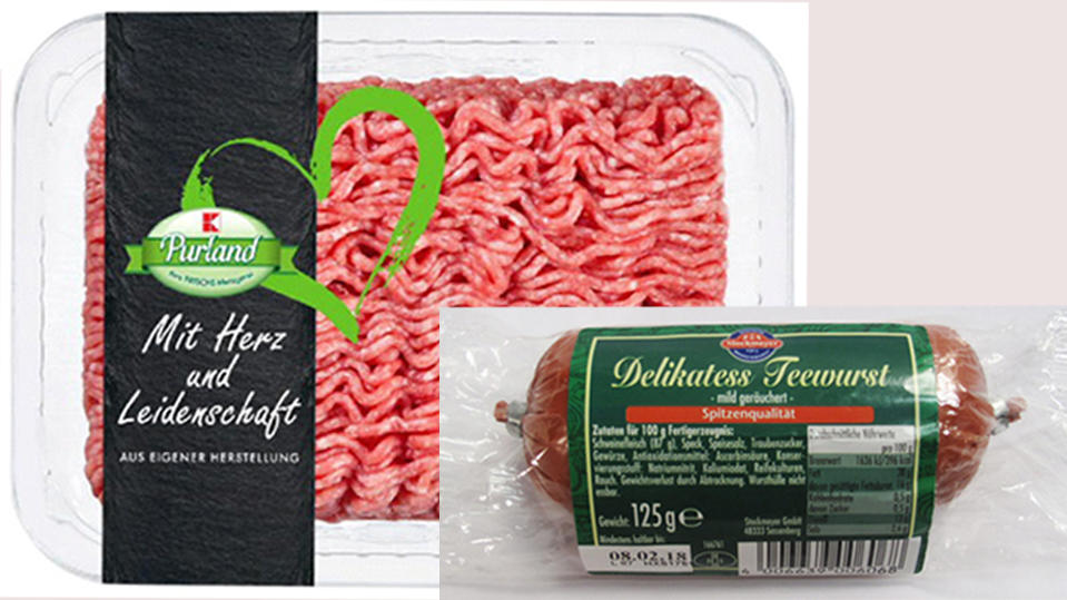 Vorsicht! Lebensmittelrückruf: Glassplitter in Hackfleisch und Salmonellen in Teewurst Kaufland Hackfleisch Stockmeyer Teewurst