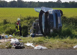 Auf der Autobahn 31 bei Ochtrup (Kreis Steinfurt) hat es am Sonntag einen s... Unfall