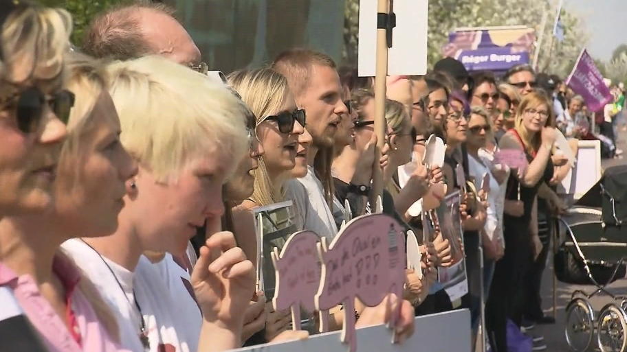 Demo gegen 'Schweinehochhaus' in Maasdorf Demo gegen 'Schweinehochhaus' in Maasdorf