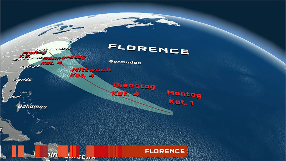 Hurrikan "Florence" bewegt sich Richtung USA Hurrikan "Florence" bewegt sich Richtung USA