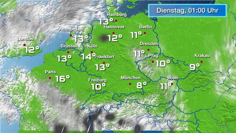 Nur ein paar Wolkenfelder sind unterwegs Nur ein paar Wolkenfelder sind unterwegs
